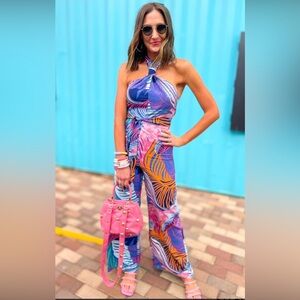 Tropical Halter Jumpsuit